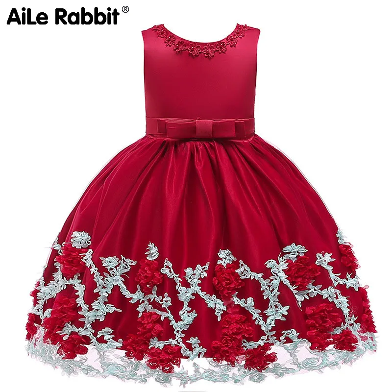 AiLe Rabbit The 2019 New Year Christmas princess dress as garment ins hot style in Europe and America girls kids | Детская одежда и