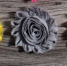 Gray 10 шт./лот 2," 19 цветов модные шикарные потрепанные шифоновые цветы для детей аксессуары для волос 3D потертая Ткань Цветы для головной повязки - Цвет: Gray