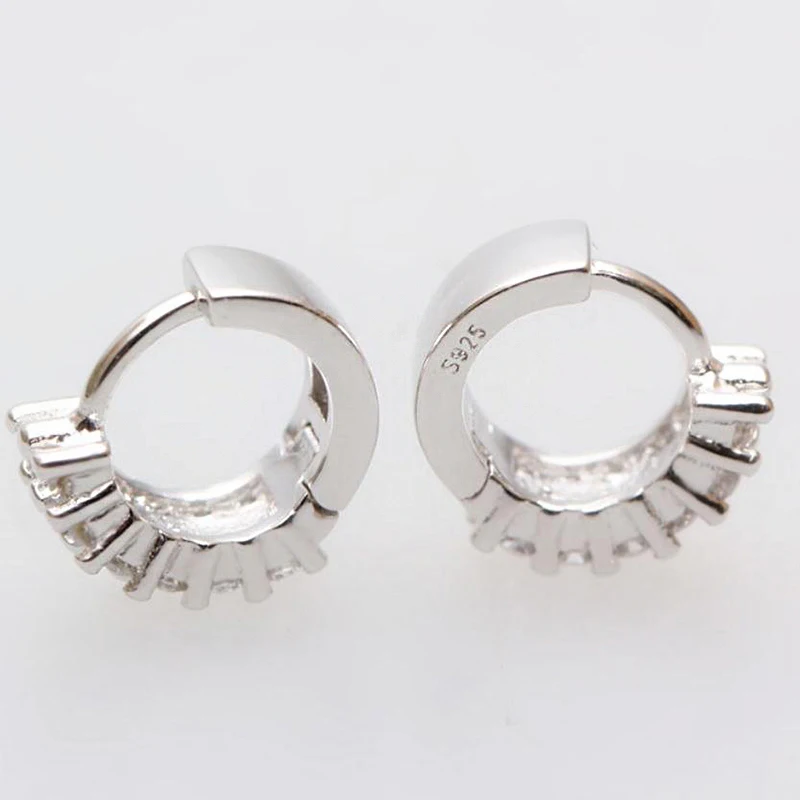 Двухслойные крошечные циркониевые круглые маленькие серьги кольца модные петли