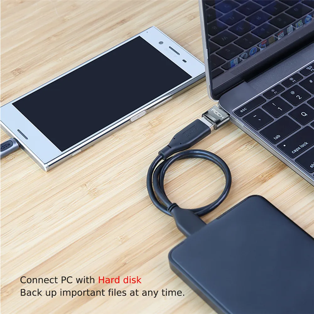 Rock OTG USB C адаптер для iPhone 8 с разъемом Lightning и разъемом Micro usb type C для Macbook samsung S9 Xiaomi OTG кабель