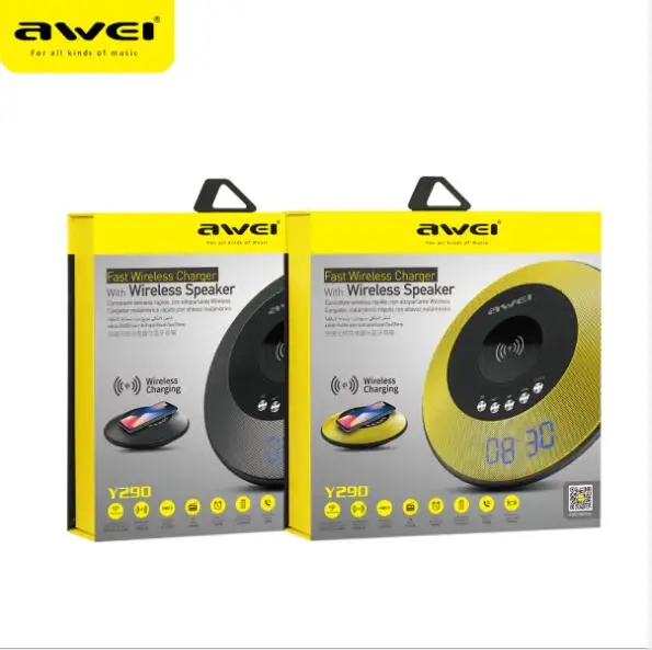 AWEI Y290 NFC Bluetooth динамик с беспроводным зарядным устройством Мини Портативный