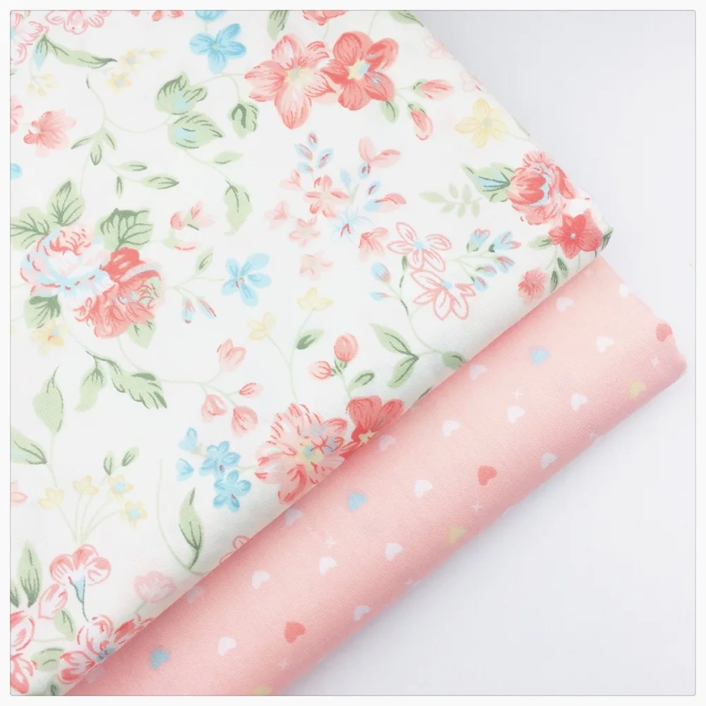 Розовый цветочный сердечко Сделай Сам хлопчатобумажная ткань для платья