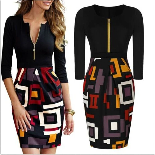 Женское платье с цветочным принтом повседневное Короткое мини-платье на молнии