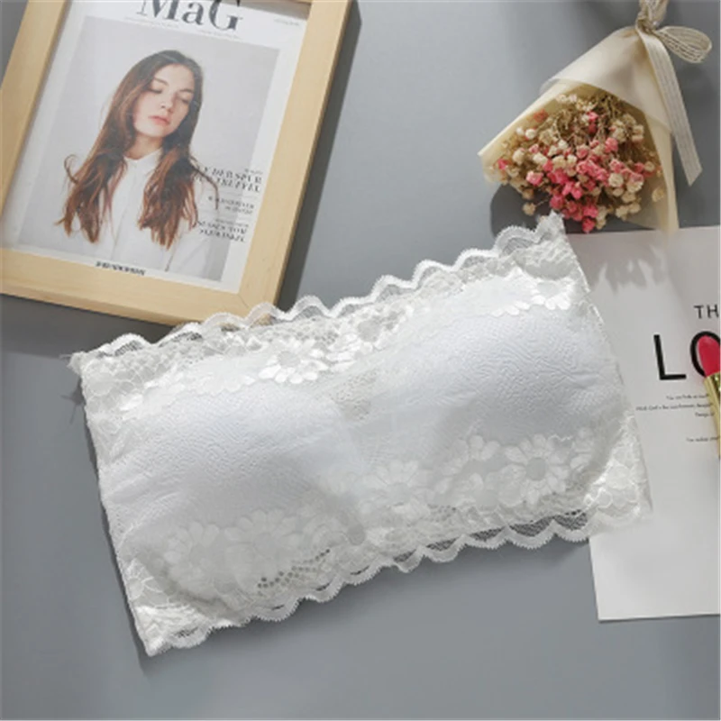 Женский бюстгальтер кружевной сексуальный без бретелек стальное кольцо ультра