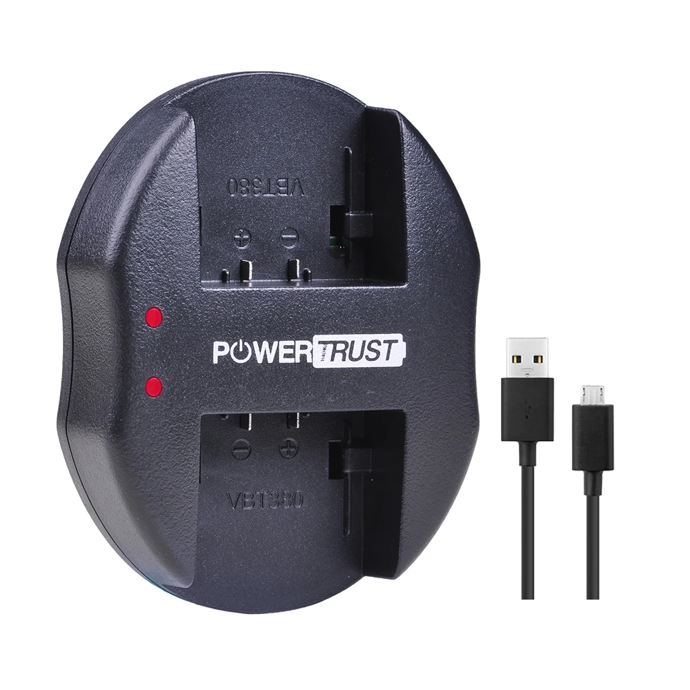 PowerTrust 1x зарядное устройство для Panasonic 1 шт. зарядки аккумуляторов VBT190 с функцией VW