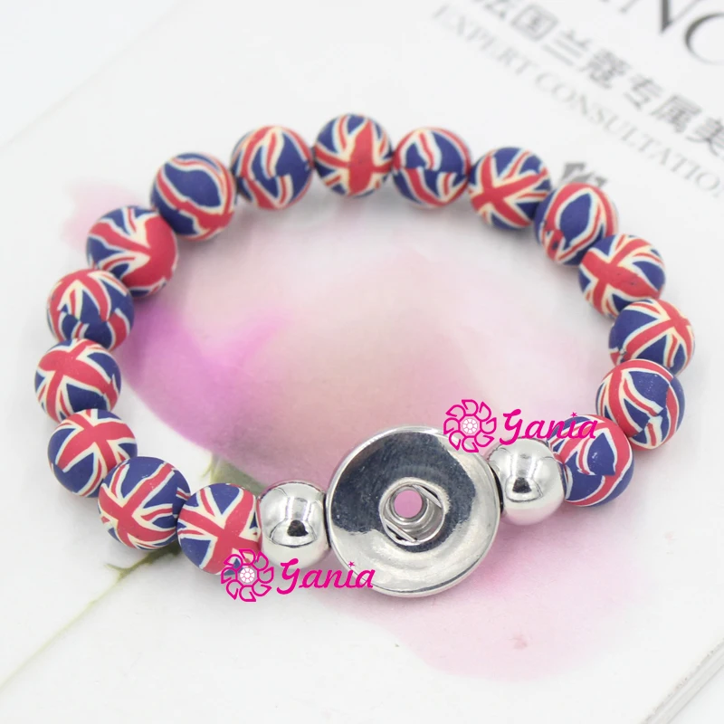 Браслет с растягивающимся флагом Великобритании 20 шт./лот|bracelet fit|flag braceletbuttons for