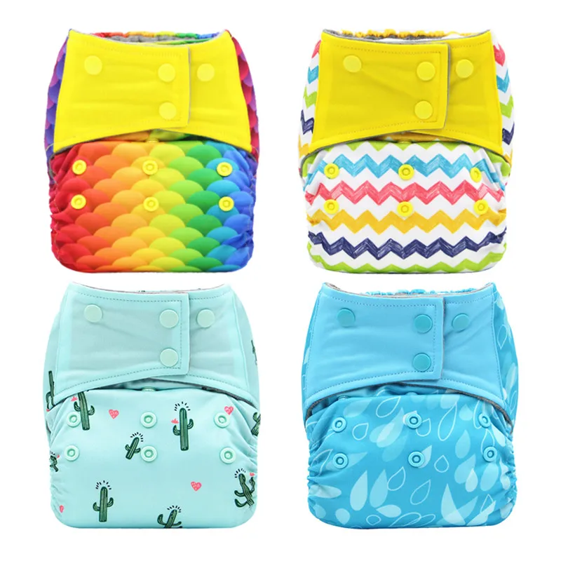 Тканевые подгузники AIO Babmboo темно серые Карманные детские пришитые вставки