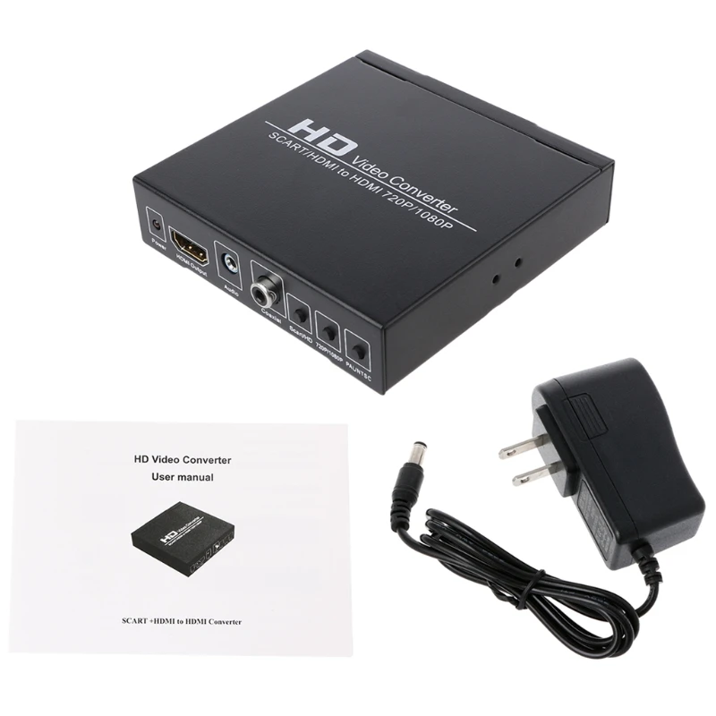 SCART+ HDMI в HDMI HD видео конвертер 720P 1080P 3,5 мм коаксиальный аудио выход