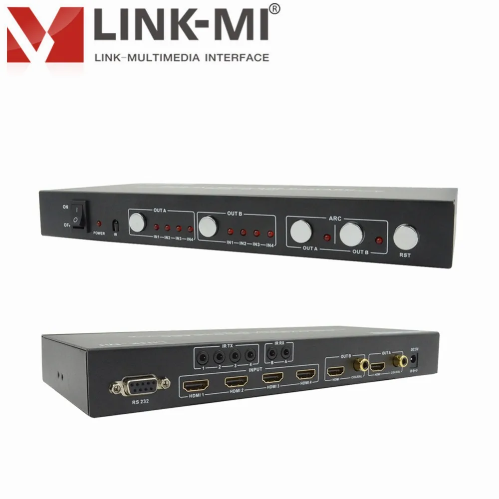 LINK MI MX42 ARC 4 на 2 HDMI матрица с двойной дугой 1x2 сплиттер 4x1 переключатель домашнего
