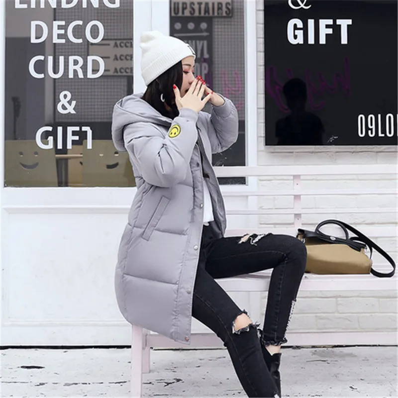 Длинные зимние куртки 2017 женские пальто повседневные Теплые осенние парки с