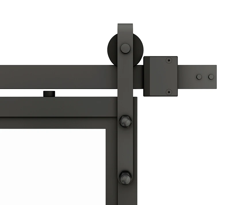 6ft small hardware DIYHD черная стальная рамка Стеклянная Дверная панель Межкомнатная Прозрачная закаленное стекло раздвижная дверная плита сарая - Цвет: 6ft small hardware