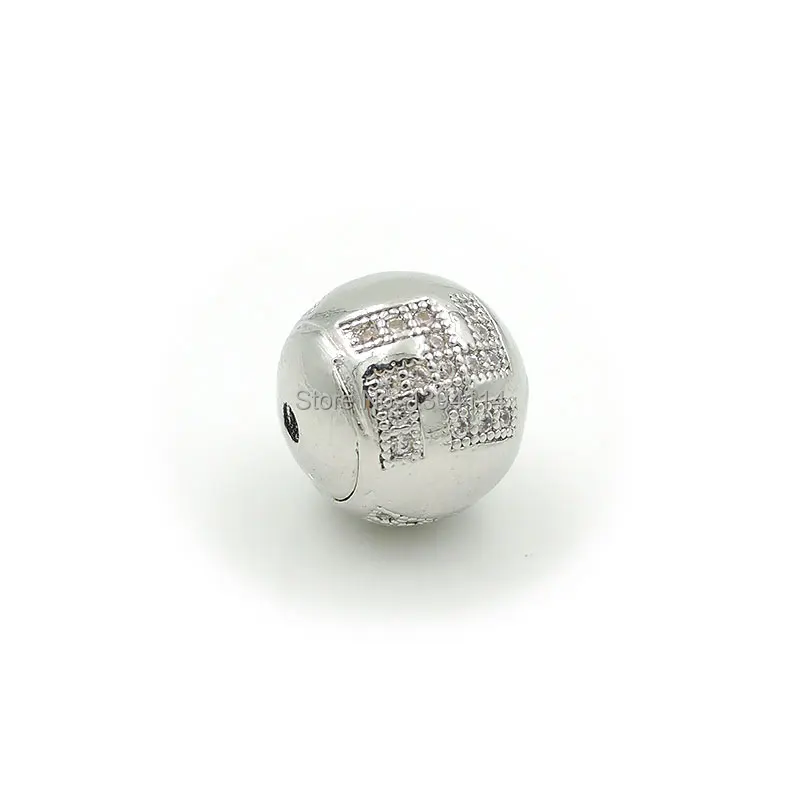 10*10*10 мм микро проложить прозрачные круглые бусины с фианитом вставкой Swas 1)