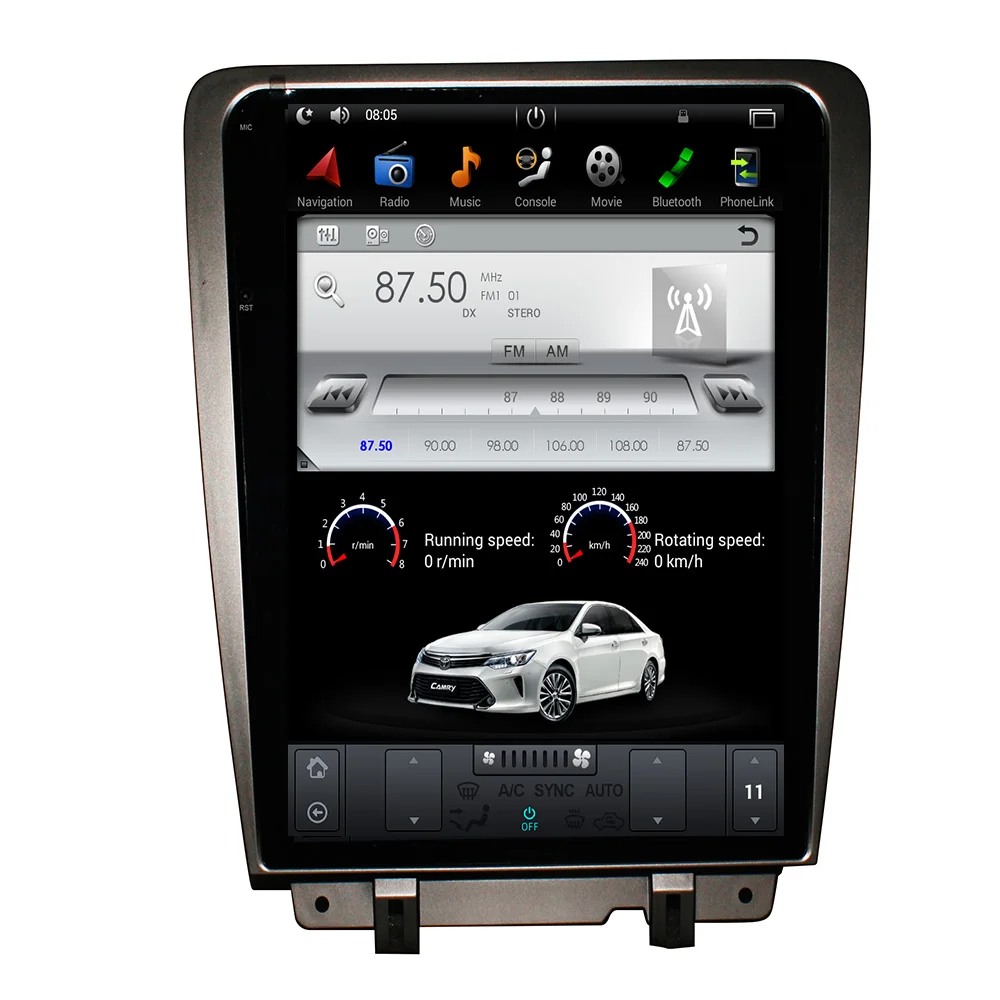 12 1 дюймовый автомобильный DVD GPS навигатор в стиле Tesla на Android для Ford Mustang 2010 2014