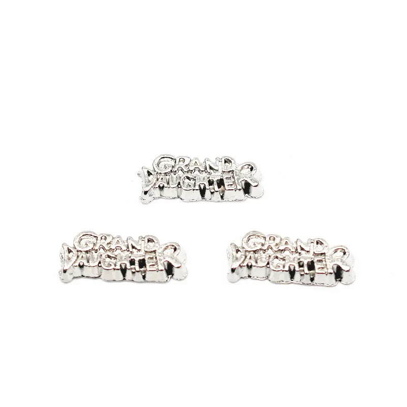 10 шт./лот металлические Серебряные Плавающие Подвески для дочки плавающие