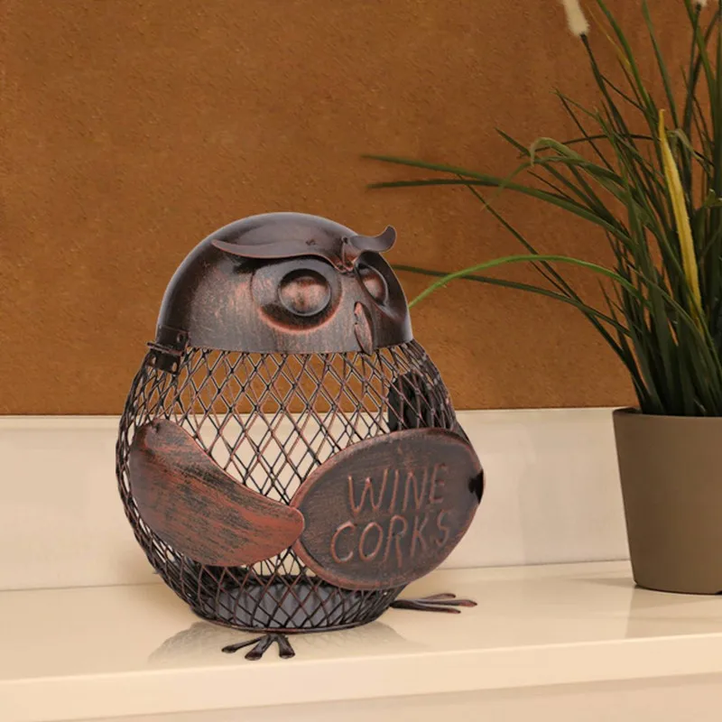 European Style Antique Imitation Owl Piggy Bank Iron Art Home Creative Personality Decoration Accessories Kids Gift Toy M97 | Дом и сад