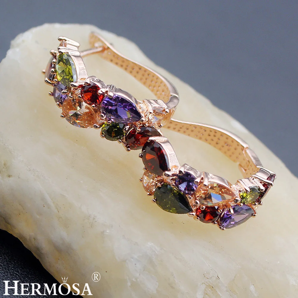 Ювелирные изделия HERMOSA модные разноцветные подарочные Серьги с драгоценными