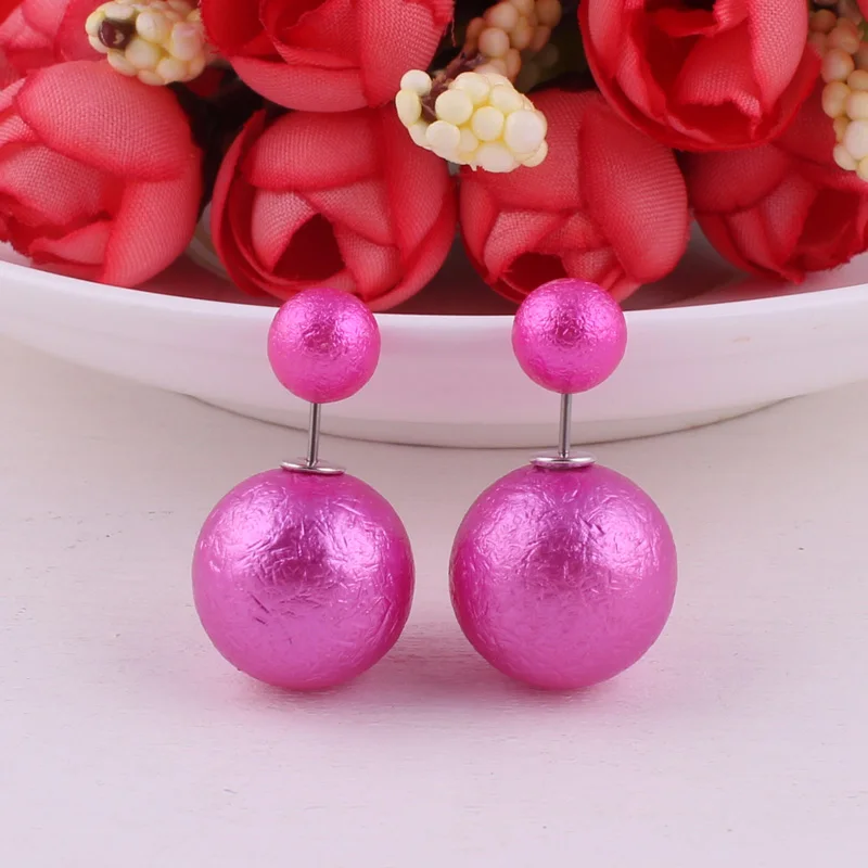 9 цветов Лидер продаж классические складчатые двухсторонние жемчужные серьги