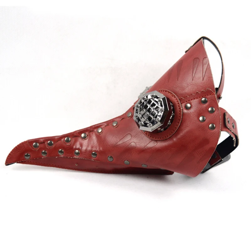 Красная кожа птица клюв Готический стимпанк маска Чумного доктора маски на