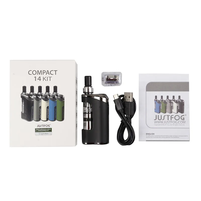 Набор вейпа JUSTFOG Compact 14 Starter с атомайзером 1 8 мл Q14 катушка 6 Ом аккумулятор 1500 мАч