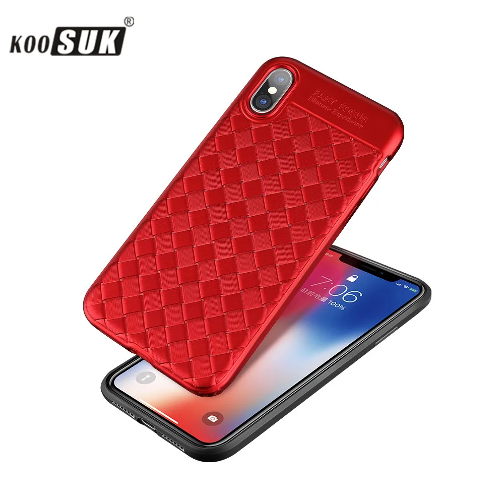 KOOSUK ТПУ Woven назад чехлы для huawei P20 Plus Роскошные ультра тонкий ткань стрии телефон P