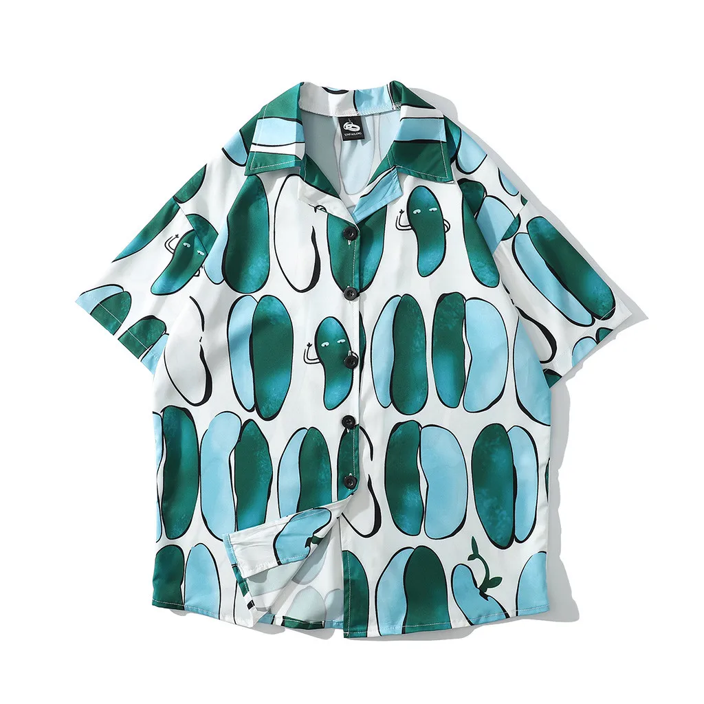 Мужская гавайская рубашка повседневные пляжные Топы с коротким рукавом