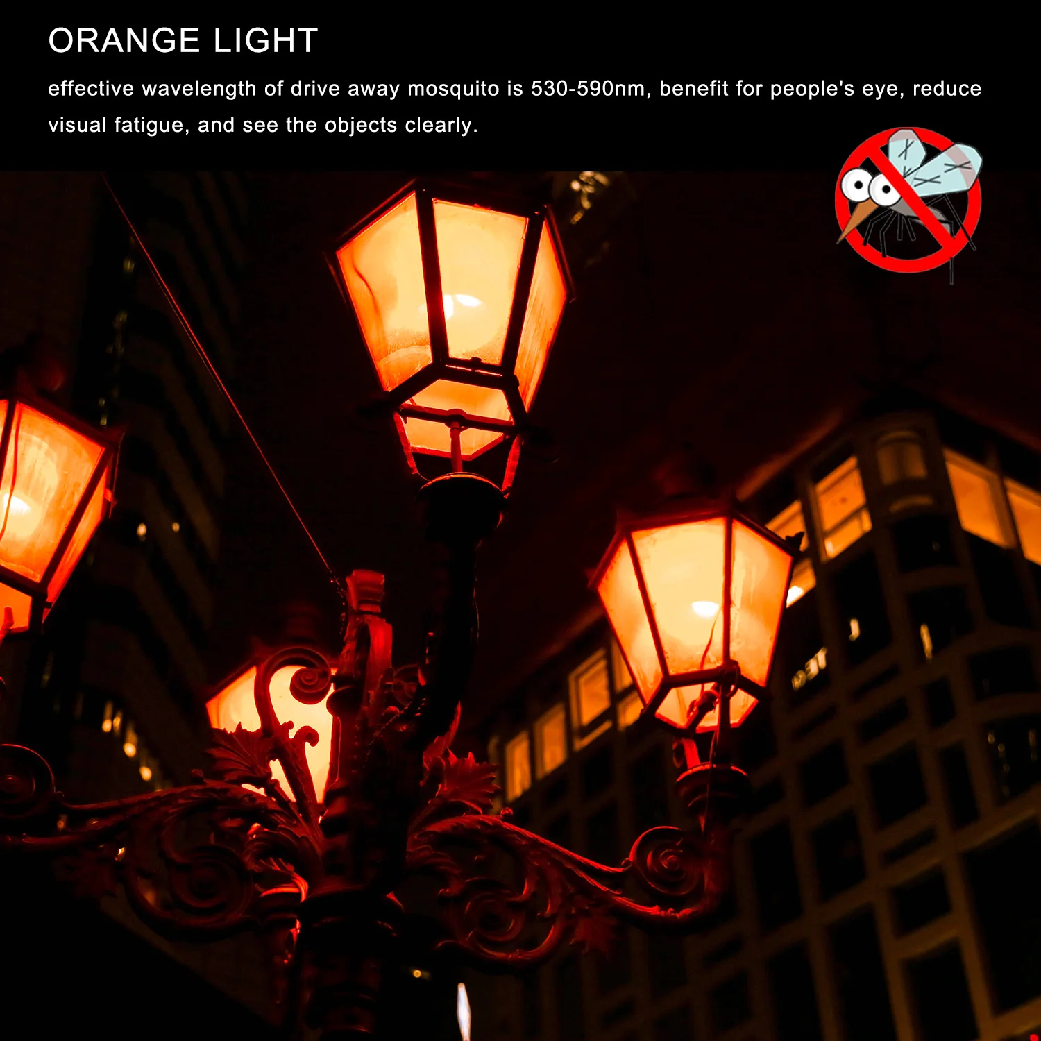 Светодиодная лампа с датчиком освещенности IP42 оранжевый цвет E27 8 Вт AC 220 В 110 От