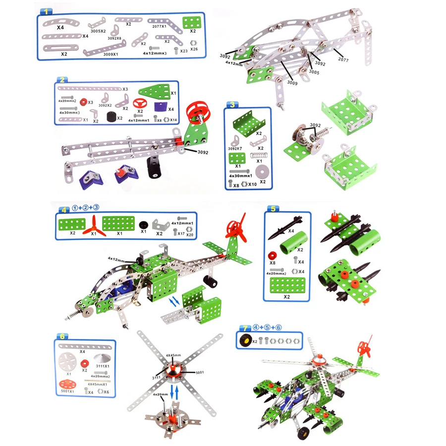 

Construction Apache Armed Helicopter Military Action Building Puzzle,the creative Metal Building Model Kits with tools Play Set