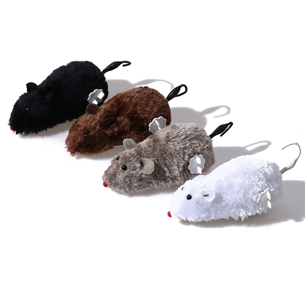 mouse Забавный игрушечный часовой механизм, ветряная мышь крыса, подвижный хвост, кошка, котенок, игрушка для розыгрыша, домашнее животное, играющее в подарок для детей - Цвет: mouse