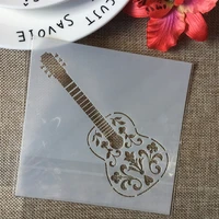 5 guitar floral diy layering stencils wall painting scrapbook coloring embossing album decorative paper card template