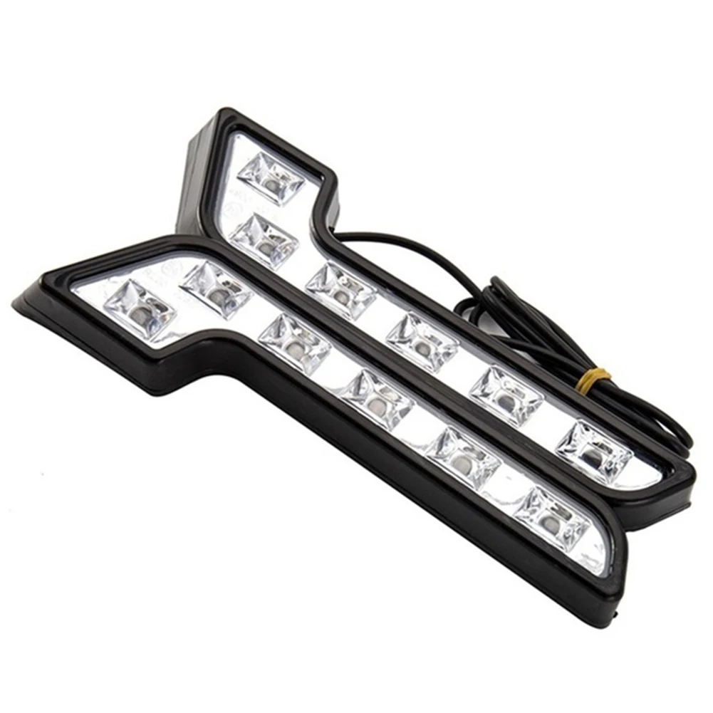 2PCS Car Fog 6LED Driving L Shape Universal COB Daytime Running Lamp 12 V