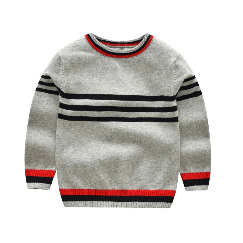 Новый детский вязаный свитер в полоску 2018 осень зима унисекс мальчики/девочки с