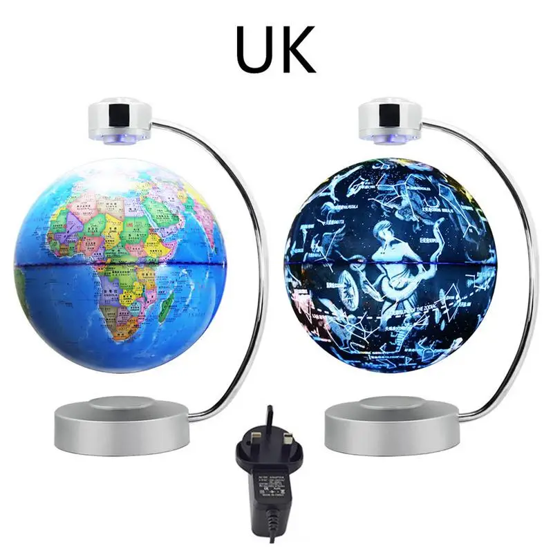 UK Augkun инновационные технологии магнитной подвеска-Глобус гироборд с колесами 8 дюймов световой вращения Созвездие Глобус Офис украшения - Цвет: UK