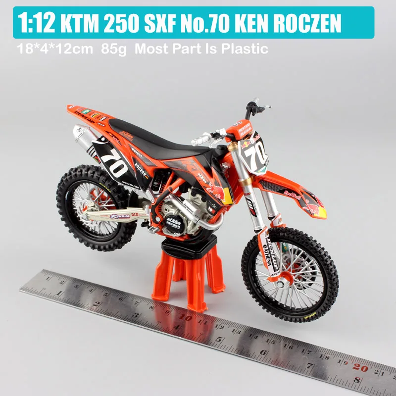1/12 весы 2012 KTM 250 SX-F № 70 racer Кен Роксен напитка red bull от производителя мотоцикла dirt bike игрушечные машинки модели Enduro