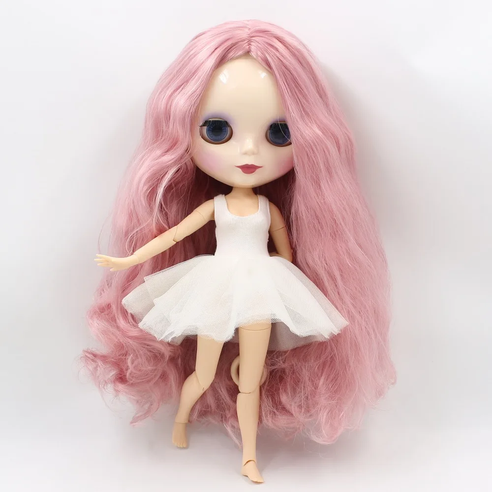 Заводская кукла blyth BL1063/1010 розовые волосы без бахромы/челка блестящая игрушка для тела 1/6 30 см