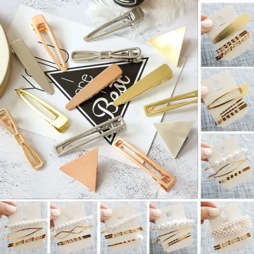 2019 Модные женские милые золотые заколки для волос 3 шт./лот заколка Корейская