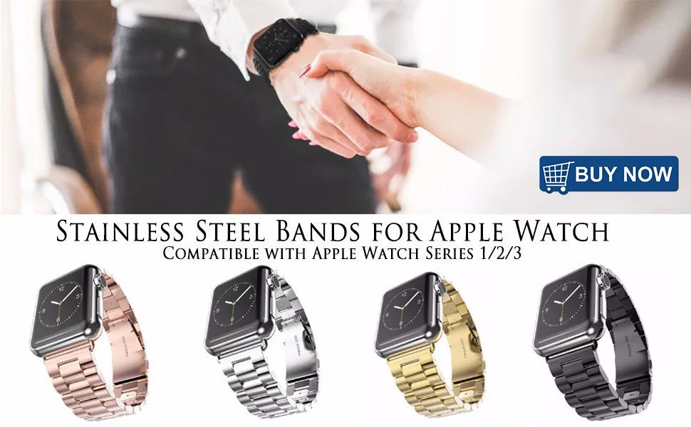 Ремешок из нержавеющей стали для Apple Watch 4, 3, браслет для iwatch 4, 3, 38, 40, 42, 44 мм, застежка-бабочка, застежка-липучка, ремешок