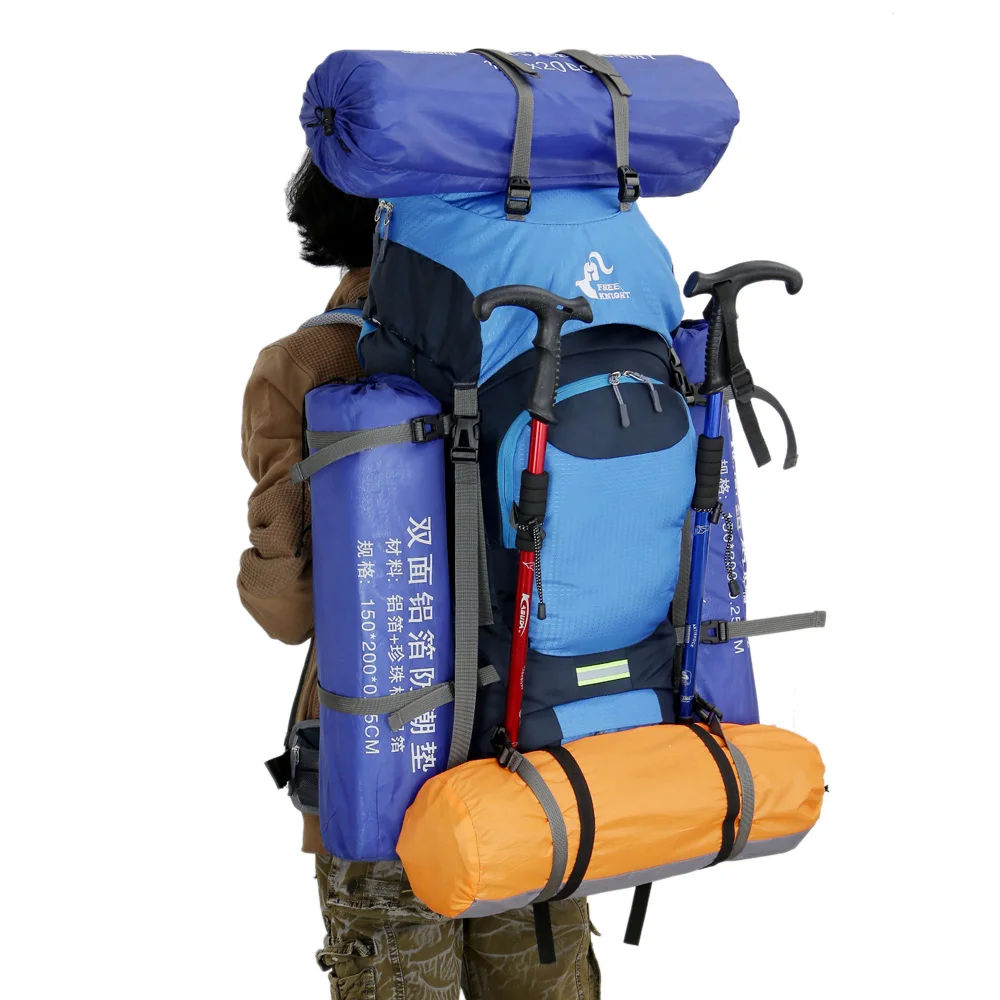 FREEKNIGHT 60L унисекс альпинистская сумка водостойкий большой рюкзак прочный для