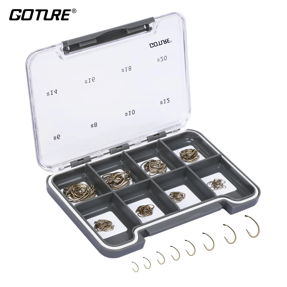Goture 120 шт./компл. рыболовный крючок для ловли нахлыстом Колючая сухая/Нимфа из