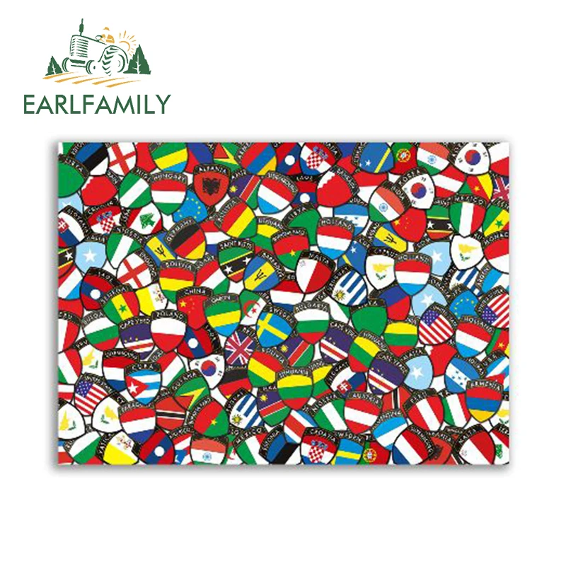 EARLFAMILY 13 см x 11 наклейка бомба Лист смешанные флаги виниловая оболочка автомобиль