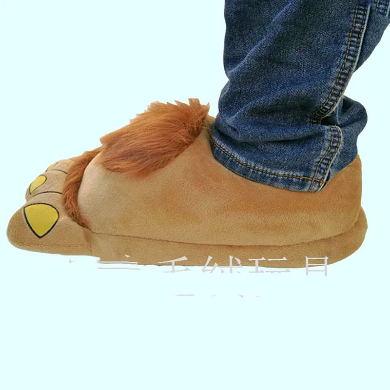 Retro Hobbit Great Foot Slippers Winter Home Savage Indoor Warm Slip-proof Plush Cotton Slippers men women couples womens shoes