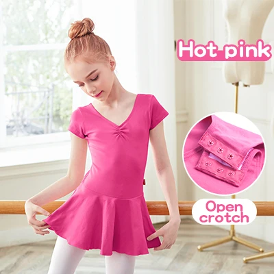 Hot Pink Новое поступление; хлопковое балетное трико для малышей; танцевальное платье для девочек; спортивный костюм; детская одежда для балета; одежда для занятий танцами - Цвет: Hot Pink