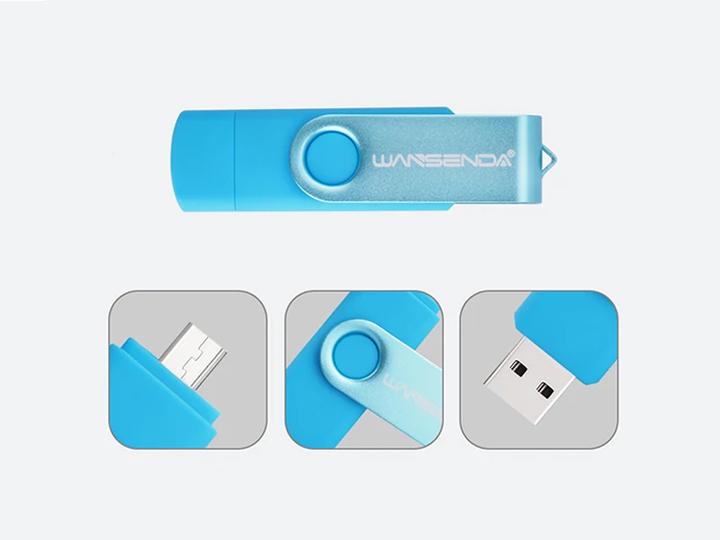 wansenda флэш-накопитель usb otg 4 ГБ 8 ГБ 16 ГБ 32 ГБ для Android/Планшеты/PC USB 2.0 pendrives Высокое Качество Флеш накопитель бесплатный пакет