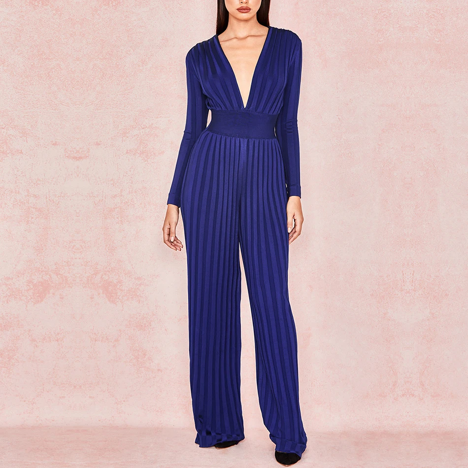 DressBird новейший женский бандажный комбинезон сексуальный глубокий v образный