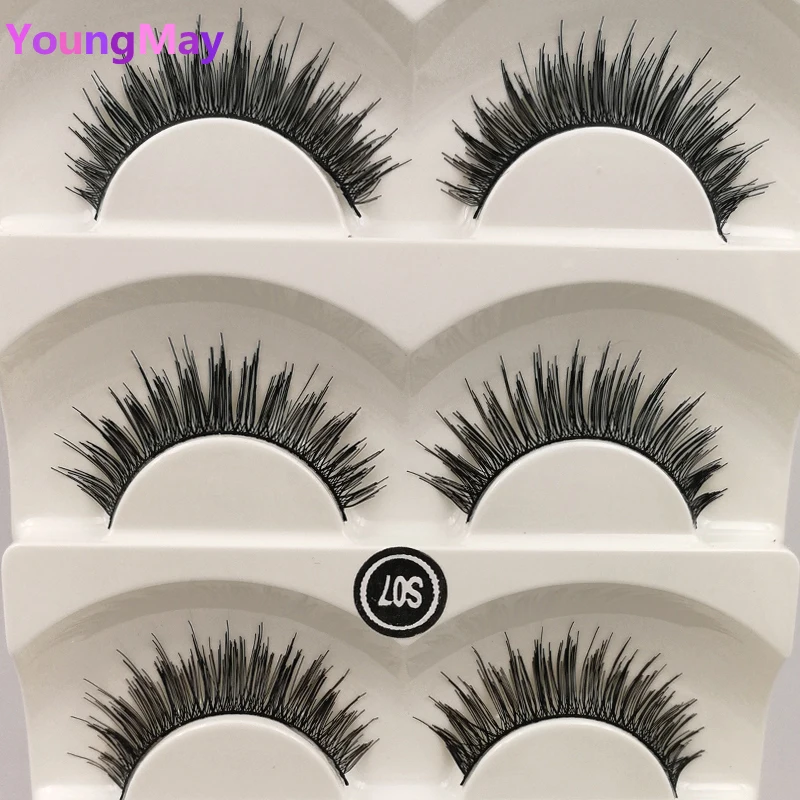 5 пар ручной работы натуральные ресницы крест накладные для макияжа Инструменты