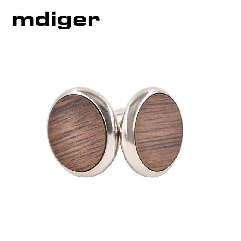 Mdiger бренд Запонки Дерево для мужские подарки Новая мода большие круглые запонки