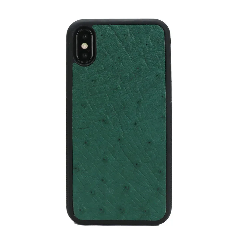 Высококачественный однограммный чехол из натуральной кожи страуса для iphone 11 12 pro