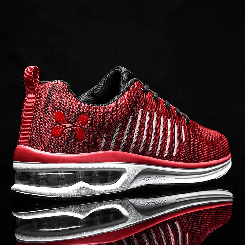 Мужская обувь спортивная для отдыха красная дышащая сетчатая воздушная подушка |