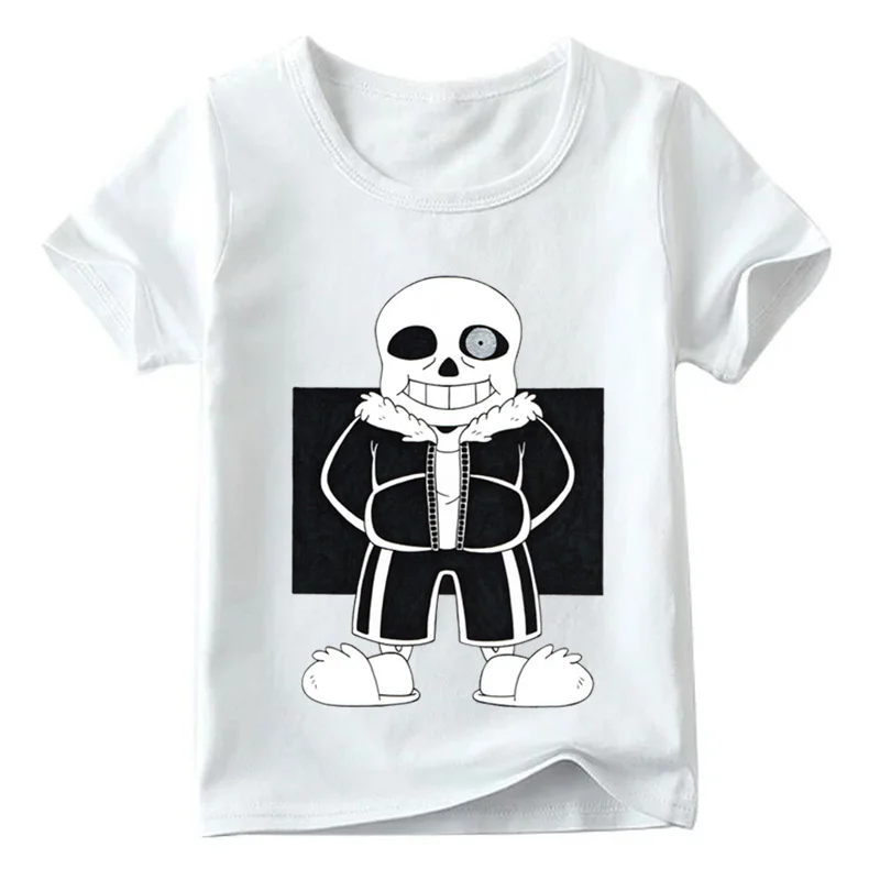 Коллекция года, детская забавная Футболка Skull Brother Undertale Sans летние топы для маленьких мальчиков и девочек, футболки детская одежда с героями мультфильмов HKP2405