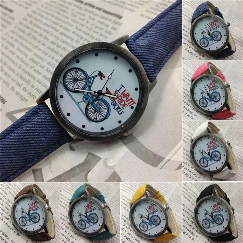 Модные часы в ретро стиле ковбойский кожаный ремешок для часов джинсовые