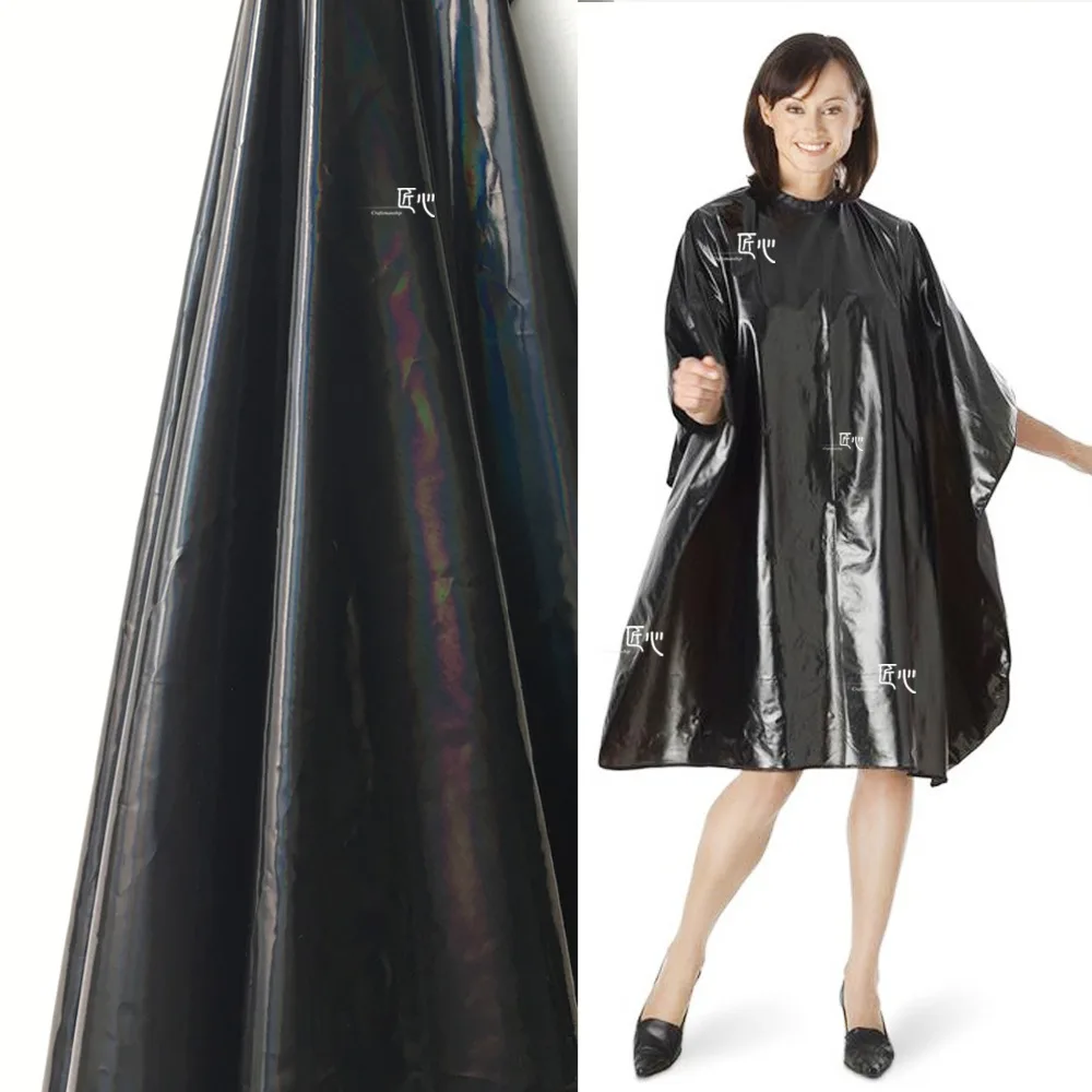 Зеркальный отражающий плащ из ПУ кожи с ярким черным покрытием 50 см * 150